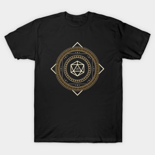 Geometric Circle Magic Polyhedral D20 Dice of The Wizard T-Shirt